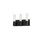Dainolite TBE-123W-MB Tube 3-Lights 60W Matte Black Incandescent Vanity light