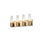 Dainolite TBE-174W-AGB Tube 4-Lights 60W Aged Brass Incandescent Vanity light