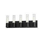 Dainolite TBE-225W-MB Tube 5-Lights 60W Matte Black Incandescent Vanity light