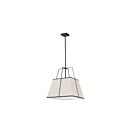 Dainolite TRA-181P-BK-CRM Trapezoid 1-Light 100W Cream LED Pendant