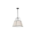 Dainolite TRA-181P-BK-CRM Trapezoid 1-Light 100W Cream LED Pendant