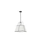 Dainolite TRA-181P-BK-WH Trapezoid 1-Light 100W White LED Pendant