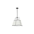 Dainolite TRA-181P-BK-WH Trapezoid 1-Light 100W White LED Pendant