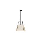 Dainolite TRA-1P-BK-CRM Trapezoid 1-Light 100W LED Cream Trapezoid Pendant