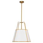 Dainolite TRA-1P-GLD-WH Trapezoid 1-Light 100W Gold Rod Pendant