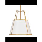 Dainolite TRA-304P-GLD-WH Trapezoid 4-Lights 400W White LED Pendant