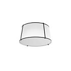 Dainolite TRA-3FH-BK-WH Trapezoid 3-Lights 120W Matte Black Incandescent Flush Mount