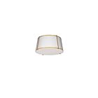 Dainolite TRA-3FH-GLD-WH Trapezoid 3-Lights 120W Gold Incandescent Flush Mount