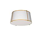 Dainolite TRA-3FH-GLD-WH Trapezoid 3-Lights 120W Gold Incandescent Flush Mount
