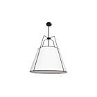 Dainolite TRA-3P-BK-WH Trapezoid 3-Lights 180W Matte Black Rod Pendant