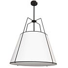 Dainolite TRA-3P-BK-WH Trapezoid 3-Lights 180W Matte Black Rod Pendant