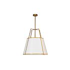 Dainolite TRA-3P-GLD-WH Trapezoid 3-Lights 300W Gold Rod Pendant