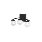 Dainolite V13-203W-MB Vanda 3-Lights 75W Matte Black Halogen Vanity Light