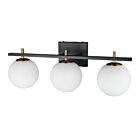 Dainolite VAD-233W-MB-AGB Vivaldi 3-Lights 120W Halogen Vanity Light