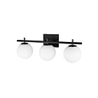 Dainolite VAD-233W-MB Vivaldi 3-Lights 120W Matte Black Halogen Vanity Light