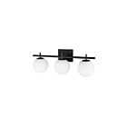 Dainolite VAD-233W-MB Vivaldi 3-Lights 120W Matte Black Halogen Vanity Light