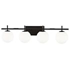 Dainolite VAD-324W-MB Vivaldi 4-Lights 160W Matte Black Halogen Vanity Light