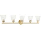 Dainolite VIE-385W-AGB Vienna 5-Lights 300W Aged Brass LED Vanity Light 