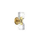Dainolite VLA-102W-AGB-CLR Vallora 2-Lights 120W Aged Brass LED Vanity Light