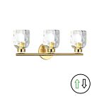 Dainolite VLA-213W-AGB-CLR Vallora 3-Lights 180W Aged Brass LED Vanity Light