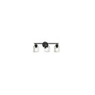 Dainolite VLA-213W-MB-CLR Vallora 3-Lights 180W Matte Black LED Vanity Light