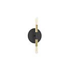 Dainolite WAN-132W-MB-AGB Wand 2-Lights 120W Matte Black Incandescent Wall Sconce