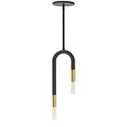 Dainolite WAN-152P-MB-AGB Wand 2-Lights 120W Matte Black Incandescent Pendant