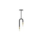 Dainolite WAN-152P-MB-AGB Wand 2-Lights 120W Matte Black Incandescent Pendant