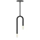 Dainolite WAN-152P-MB Wand 2-Lights 120W Matte Black Incandescent Pendant