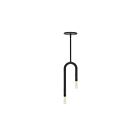 Dainolite WAN-152P-MB Wand 2-Lights 120W Matte Black Incandescent Pendant