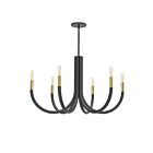 Dainolite WAN-286C-MB-AGB Wand 6-Lights 360W Matte Black Incandescent 1-tier Chandelier