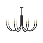 Dainolite WAN-388C-MB-AGB Wand 8-Lights 480W Matte Black Incandescent 1-tier Chandelier