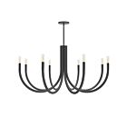 Dainolite WAN-388C-MB Wand 8-Lights 480W Matte Black Incandescent 1-tier Chandelier