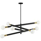 Dainolite WAN-398C-MB-AGB Wand 8-Lights 480W Matte Black LED Chandelier