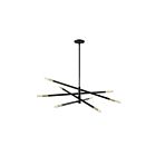 Dainolite WAN-548P-MB-AGB Wand 8-Lights 480W Matte Black Incandescent Pendant