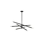 Dainolite WAN-548P-MB Wand 8-Lights 480W Matte Black Incandescent Pendant
