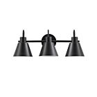 Dainolite WES-203W-MB Wrigley 3-Lights 180W Matte Black LED Vanity Light