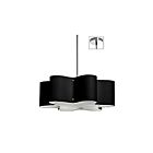Dainolite ZUL-243-PC-BK Zulu 3-Lights 69W Black LED Wave Drum Pendant