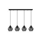 Eglo Carlton 202039A 4-Lights 240 Watt Black and Silver Pendant