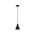 Eglo Priddy 203443A 1-Light 60 Watt Black and Gold Pendant