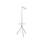 Eglo 203647A Policara 1-Light 60W Satin Nickel and White Floor Lamp