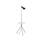 Eglo 203648A Policara 1-Light 60W Satin Nickel and Black Floor Lamp
