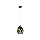 Eglo Carlton 204241A 1-Light 60 Watt Black and Gold Pendant