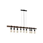 Eglo Violon 204242A 9-Lights 540 Watt Black and Brown Pendant