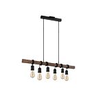 Eglo Violon 204243A 6-Lights 360 Watt Black and Brown Pendant