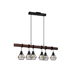 Eglo Tarbes 204245A 6-Lights 360 Watt Black and Brown Pendant