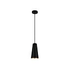 Eglo Pratella 204365A 1-Light 60 Watt Black and Gold Pendant