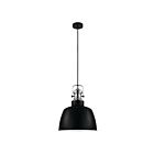 Eglo Gilwell 204367A 1-Light 60 Watt Black and Chrome Pendant