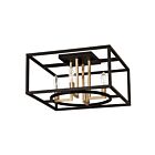 Eglo 204606A 240W Black And Gold Flush Mount