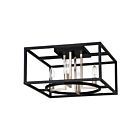 Eglo 204607A 240W Black And Satin And Nickel Flush Mount